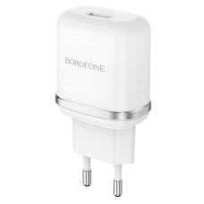Мережевий зарядний пристрій Borofone BA36A QC3.0, Type-C, з кабелем, 3.0 A, Білий
