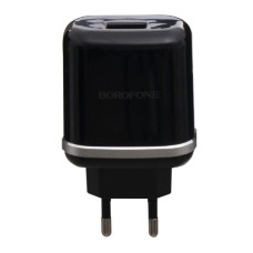 Мережевий зарядний пристрій Borofone BA36A QC3.0, MicroUSB, з кабелем, 3.0 A, Чорний