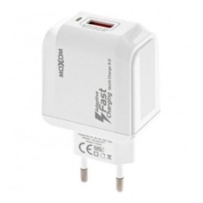 Мережевий зарядний пристрій Moxom KH-67Y QC3.0, MicroUSB, з кабелем, Білий