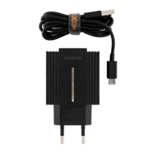 Мережевий зарядний пристрій Moxom MX-HC12 QC3.0, MicroUSB, з кабелем, Чорний