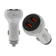 Автомобильное зарядное устройство Moxom KC-13 QC3.0, С кабелем, MicroUSB, 3.0 A, Белый