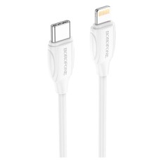 USB кабель Borofone BX19 Apple iPhone SE 2022, iPhone 14 Pro Max, iPhone 14 Plus, iPhone 14 Pro, iPhone 14, iPhone 13 Pro, iPhone 13 Mini, iPhone 13, iPhone 13 Pro Max, iPhone 12 Mini, iPhone 12 Pro Max, iPhone 12 Pro, Lightning, 1.0 м., Білий