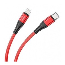 USB кабель Hoco DU02 Max Apple iPhone SE 2022, iPhone 14 Pro Max, iPhone 14 Plus, iPhone 14 Pro, iPhone 14, iPhone 13 Pro, iPhone 13 Mini, iPhone 13, iPhone 13 Pro Max, iPhone 12 Mini, iPhone 12 Pro Max, Lightning, 1.0 м., Красный