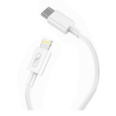 USB кабель SkyDolphin S57L PD Apple iPhone SE 2022, iPhone 14 Pro Max, iPhone 14 Plus, iPhone 14 Pro, iPhone 14, iPhone 13 Pro, iPhone 13 Mini, iPhone 13, iPhone 13 Pro Max, iPhone 12 Mini, iPhone 12 Pro Max, Lightning, 1.0 м., Білий