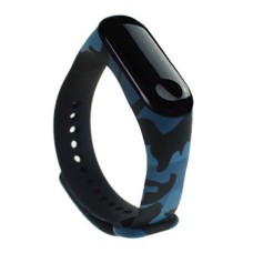 Ремінець Xiaomi Mi Band 3, Mi Band 4, Silicone, Хакі, Блакитний