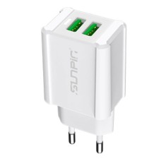 Сетевое зарядное устройство Sunpin XC-02, с кабелем, MicroUSB, 2.4 A, Белый