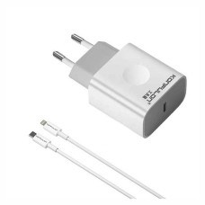 Мережевий зарядний пристрій Konfulon C69D+DC13 Apple iPhone SE 2022, iPhone 14 Pro Max, iPhone 14 Plus, iPhone 14 Pro, iPhone 14, iPhone 13 Pro, iPhone 13 Mini, iPhone 13, iPhone 13 Pro Max, iPhone 12 Mini, iPhone 12 Pro Max, iPhone 12 Pro, Lightning, з к