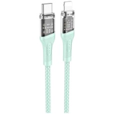 USB кабель Hoco U111 Apple iPhone SE 2022, iPhone 14 Pro Max, iPhone 14 Plus, iPhone 14 Pro, iPhone 14, iPhone 13 Pro, iPhone 13 Mini, iPhone 13, iPhone 13 Pro Max, iPhone 12 Mini, iPhone 12 Pro Max, iPhone 12 Pro, Lightning, 1.2 м., Зелений