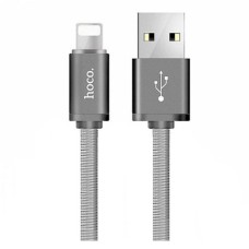 USB кабель Hoco X2 Knitted Apple iPhone SE 2022, iPhone 14 Pro Max, iPhone 14 Plus, iPhone 14 Pro, iPhone 14, iPhone 13 Pro, iPhone 13 Mini, iPhone 13, iPhone 13 Pro Max, iPhone 12 Mini, iPhone 12 Pro Max, Lightning, 1.0 м., Чорний