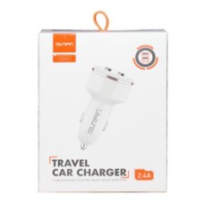 Автомобільний зарядний пристрій Sunpin CS-03, MicroUSB, З кабелем, 2.1 A, Білий
