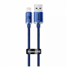 USB кабель Baseus CAJY000103 Crystal Shine Series Apple iPhone SE 2022, iPhone 14 Pro Max, iPhone 14 Plus, iPhone 14 Pro, iPhone 14, iPhone 13 Pro, iPhone 13 Mini, iPhone 13, iPhone 13 Pro Max, iPhone 12 Mini, Lightning, 2.0 м., Синій