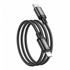 USB кабель Hoco X89 Apple iPhone SE 2022, iPhone 14 Pro Max, iPhone 14 Plus, iPhone 14 Pro, iPhone 14, iPhone 13 Pro, iPhone 13 Mini, iPhone 13, iPhone 13 Pro Max, iPhone 12 Mini, iPhone 12 Pro Max, iPhone 12 Pro, Lightning, 1.0 м., Чорний
