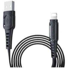 USB кабель Konfulon DC-02C Apple iPhone SE 2022, iPhone 14 Pro Max, iPhone 14 Plus, iPhone 14 Pro, iPhone 14, iPhone 13 Pro, iPhone 13 Mini, iPhone 13, iPhone 13 Pro Max, iPhone 12 Mini, iPhone 12 Pro Max, Lightning, 2.0 м., Чорний