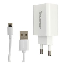 Мережевий зарядний пристрій iEnergy HC-17, MicroUSB, з кабелем, 2.0 A, Білий