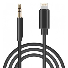 Кабель AUX Apple iPhone SE 2022, iPhone 14 Pro Max, iPhone 14 Plus, iPhone 14 Pro, iPhone 14, iPhone 13 Pro, iPhone 13 Mini, iPhone 13, iPhone 13 Pro Max, iPhone 12 Mini, iPhone 12 Pro Max, iPhone 12 Pro, Lightning, 3,5 мм., 1.0 м., Чорний