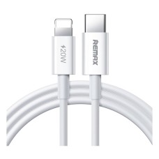 USB кабель Remax RC-C026 Dofon Apple iPhone SE 2022, iPhone 14 Pro Max, iPhone 14 Plus, iPhone 14 Pro, iPhone 14, iPhone 13 Pro, iPhone 13 Mini, iPhone 13, iPhone 13 Pro Max, iPhone 12 Mini, iPhone 12 Pro Max, Lightning, 1.0 м., Білий