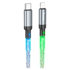 USB кабель Hoco U112 Shine Apple iPhone SE 2022, iPhone 14 Pro Max, iPhone 14 Plus, iPhone 14 Pro, iPhone 14, iPhone 13 Pro, iPhone 13 Mini, iPhone 13, iPhone 13 Pro Max, iPhone 12 Mini, iPhone 12 Pro Max, Lightning, 1.0 м., Серый