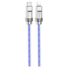 USB кабель Hoco U113 Solid Silicone Apple iPhone SE 2022, iPhone 14 Pro Max, iPhone 14 Plus, iPhone 14 Pro, iPhone 14, iPhone 13 Pro, iPhone 13 Mini, iPhone 13, iPhone 13 Pro Max, iPhone 12 Mini, iPhone 12 Pro Max, Lightning, 1.0 м., Синий