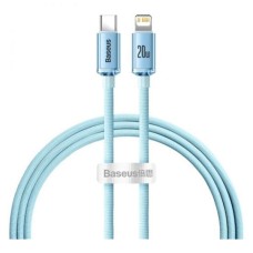 USB кабель Baseus CAJY001303 Crystal Shine Series Apple iPhone SE 2022, iPhone 14 Pro Max, iPhone 14 Plus, iPhone 14 Pro, iPhone 14, iPhone 13 Pro, iPhone 13 Mini, iPhone 13, iPhone 13 Pro Max, iPhone 12 Mini, Lightning, 1.2 м., Синій