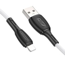USB кабель Borofone BX86 Advantage Apple iPhone SE 2022, iPhone 14 Pro Max, iPhone 14 Plus, iPhone 14 Pro, iPhone 14, iPhone 13 Pro, iPhone 13 Mini, iPhone 13, iPhone 13 Pro Max, iPhone 12 Mini, iPhone 12 Pro Max, Lightning, 1.0 м., Белый