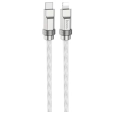 USB кабель Hoco U113 Solid Silicone Apple iPhone SE 2022, iPhone 14 Pro Max, iPhone 14 Plus, iPhone 14 Pro, iPhone 14, iPhone 13 Pro, iPhone 13 Mini, iPhone 13, iPhone 13 Pro Max, iPhone 12 Mini, iPhone 12 Pro Max, Lightning, 1.0 м., Серебряный