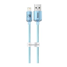 USB кабель Baseus CAJY001203 Crystal Shine Apple iPhone SE 2022, iPhone 14 Pro Max, iPhone 14 Plus, iPhone 14 Pro, iPhone 14, iPhone 13 Pro, iPhone 13 Mini, iPhone 13, iPhone 13 Pro Max, iPhone 12 Mini, Lightning, 2.0 м., Синій