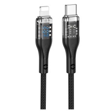 USB кабель Hoco U115 Apple iPhone SE 2022, iPhone 14 Pro Max, iPhone 14 Plus, iPhone 14 Pro, iPhone 14, iPhone 13 Pro, iPhone 13 Mini, iPhone 13, iPhone 13 Pro Max, iPhone 12 Mini, iPhone 12 Pro Max, iPhone 12 Pro, Lightning, 1.2 м., Черный