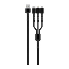 USB кабель ColorWay CW-CBU3003-GR Apple iPhone SE 2022, iPhone 14 Pro Max, iPhone 14 Plus, iPhone 14 Pro, iPhone 14, iPhone 13 Pro, iPhone 13 Mini, iPhone 13, iPhone 13 Pro Max, iPhone 12 Mini, Lightning, MicroUSB, Type-C, 1.2 м., Серый