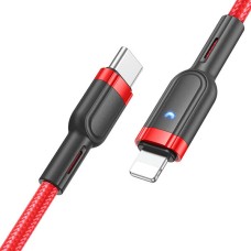 USB кабель Hoco U117 Apple iPhone SE 2022, iPhone 14 Pro Max, iPhone 14 Plus, iPhone 14 Pro, iPhone 14, iPhone 13 Pro, iPhone 13 Mini, iPhone 13, iPhone 13 Pro Max, iPhone 12 Mini, iPhone 12 Pro Max, iPhone 12 Pro, Lightning, 1.2 м., Красный
