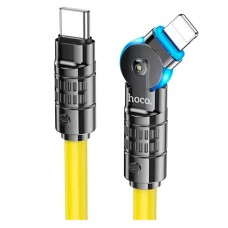 USB кабель Hoco U118 Apple iPhone SE 2022, iPhone 14 Pro Max, iPhone 14 Plus, iPhone 14 Pro, iPhone 14, iPhone 13 Pro, iPhone 13 Mini, iPhone 13, iPhone 13 Pro Max, iPhone 12 Mini, iPhone 12 Pro Max, iPhone 12 Pro, Lightning, 1.2 м., Жовтий