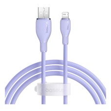 USB кабель Baseus P10355700511-00 Pudding Apple iPhone SE 2022, iPhone 14 Pro Max, iPhone 14 Plus, iPhone 14 Pro, iPhone 14, iPhone 13 Pro, iPhone 13 Mini, iPhone 13, iPhone 13 Pro Max, iPhone 12 Mini, Lightning, 1.2 м., Фиолетовый