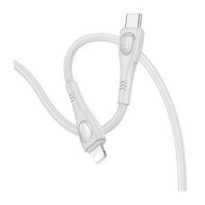 USB кабель Borofone BX98 Apple iPhone SE 2022, iPhone 14 Pro Max, iPhone 14 Plus, iPhone 14 Pro, iPhone 14, iPhone 13 Pro, iPhone 13 Mini, iPhone 13, iPhone 13 Pro Max, iPhone 12 Mini, iPhone 12 Pro Max, iPhone 12 Pro, Lightning, 1.0 м., Серый