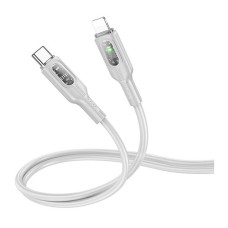 USB кабель Hoco U120 Apple iPhone SE 2022, iPhone 14 Pro Max, iPhone 14 Plus, iPhone 14 Pro, iPhone 14, iPhone 13 Pro, iPhone 13 Mini, iPhone 13, iPhone 13 Pro Max, iPhone 12 Mini, iPhone 12 Pro Max, iPhone 12 Pro, Lightning, 1.0 м., Сірий