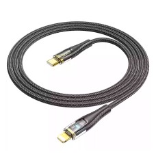 USB кабель Hoco U121 Apple iPhone SE 2022, iPhone 14 Pro Max, iPhone 14 Plus, iPhone 14 Pro, iPhone 14, iPhone 13 Pro, iPhone 13 Mini, iPhone 13, iPhone 13 Pro Max, iPhone 12 Mini, iPhone 12 Pro Max, iPhone 12 Pro, Lightning, 1.2 м., Чорний