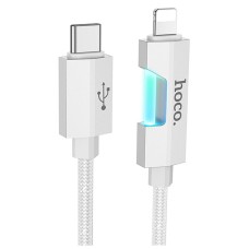 USB кабель Hoco U123 Apple iPhone SE 2022, iPhone 14 Pro Max, iPhone 14 Plus, iPhone 14 Pro, iPhone 14, iPhone 13 Pro, iPhone 13 Mini, iPhone 13, iPhone 13 Pro Max, iPhone 12 Mini, iPhone 12 Pro Max, iPhone 12 Pro, Lightning, 1.0 м., Сірий