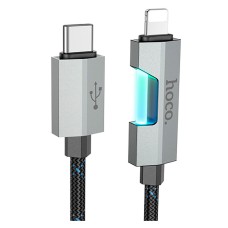 USB кабель Hoco U123 Apple iPhone SE 2022, iPhone 14 Pro Max, iPhone 14 Plus, iPhone 14 Pro, iPhone 14, iPhone 13 Pro, iPhone 13 Mini, iPhone 13, iPhone 13 Pro Max, iPhone 12 Mini, iPhone 12 Pro Max, iPhone 12 Pro, Lightning, 1.0 м., Чорний