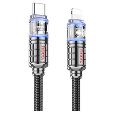 USB кабель Hoco U122 Apple iPhone SE 2022, iPhone 14 Pro Max, iPhone 14 Plus, iPhone 14 Pro, iPhone 14, iPhone 13 Pro, iPhone 13 Mini, iPhone 13, iPhone 13 Pro Max, iPhone 12 Mini, iPhone 12 Pro Max, iPhone 12 Pro, Lightning, 1.0 м., Чорний