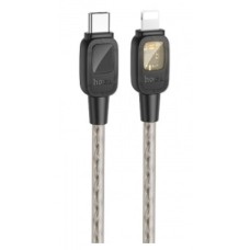 USB кабель Hoco U124 Apple iPhone SE 2022, iPhone 14 Pro Max, iPhone 14 Plus, iPhone 14 Pro, iPhone 14, iPhone 13 Pro, iPhone 13 Mini, iPhone 13, iPhone 13 Pro Max, iPhone 12 Mini, iPhone 12 Pro Max, iPhone 12 Pro, Lightning, 1.2 м., Чорний