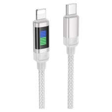 USB кабель Hoco U126 Apple iPhone SE 2022, iPhone 14 Pro Max, iPhone 14 Plus, iPhone 14 Pro, iPhone 14, iPhone 13 Pro, iPhone 13 Mini, iPhone 13, iPhone 13 Pro Max, iPhone 12 Mini, iPhone 12 Pro Max, iPhone 12 Pro, Lightning, 1.0 м., Серый