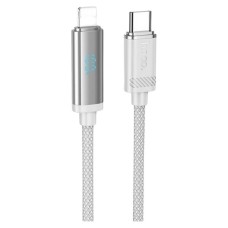 USB кабель Hoco U127 Apple iPhone SE 2022, iPhone 14 Pro Max, iPhone 14 Plus, iPhone 14 Pro, iPhone 14, iPhone 13 Pro, iPhone 13 Mini, iPhone 13, iPhone 13 Pro Max, iPhone 12 Mini, iPhone 12 Pro Max, iPhone 12 Pro, Lightning, 1.0 м., Серый