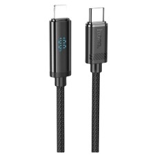 USB кабель Hoco U127 Apple iPhone SE 2022, iPhone 14 Pro Max, iPhone 14 Plus, iPhone 14 Pro, iPhone 14, iPhone 13 Pro, iPhone 13 Mini, iPhone 13, iPhone 13 Pro Max, iPhone 12 Mini, iPhone 12 Pro Max, iPhone 12 Pro, Lightning, 1.0 м., Черный