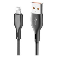 USB кабель Konfulon DC-54 Apple iPhone SE 2022, iPhone 14 Pro Max, iPhone 14 Plus, iPhone 14 Pro, iPhone 14, iPhone 13 Pro, iPhone 13 Mini, iPhone 13, iPhone 13 Pro Max, iPhone 12 Mini, iPhone 12 Pro Max, Lightning, 1.0 м., Черный