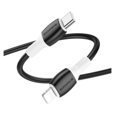 USB кабель Borofone BX84 Apple iPhone SE 2022, iPhone 14 Pro Max, iPhone 14 Plus, iPhone 14 Pro, iPhone 14, iPhone 13 Pro, iPhone 13 Mini, iPhone 13, iPhone 13 Pro Max, iPhone 12 Mini, iPhone 12 Pro Max, iPhone 12 Pro, Lightning, 1.0 м., Черный
