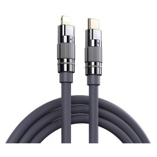 USB кабель Remax RC-C053 Wefon Apple iPhone SE 2022, iPhone 14 Pro Max, iPhone 14 Plus, iPhone 14 Pro, iPhone 14, iPhone 13 Pro, iPhone 13 Mini, iPhone 13, iPhone 13 Pro Max, iPhone 12 Mini, iPhone 12 Pro Max, Lightning, 1.2 м., Сірий