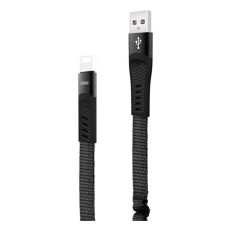 USB кабель XO NB127 Spring Apple iPhone SE 2022, iPhone 14 Pro Max, iPhone 14 Plus, iPhone 14 Pro, iPhone 14, iPhone 13 Pro, iPhone 13 Mini, iPhone 13, iPhone 13 Pro Max, iPhone 12 Mini, iPhone 12 Pro Max, Lightning, 1.2 м., Черный