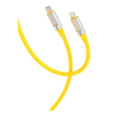 USB кабель XO NB-Q252A Apple iPhone SE 2022, iPhone 14 Pro Max, iPhone 14 Plus, iPhone 14 Pro, iPhone 14, iPhone 13 Pro, iPhone 13 Mini, iPhone 13, iPhone 13 Pro Max, iPhone 12 Mini, iPhone 12 Pro Max, iPhone 12 Pro, Lightning, 1.0 м., Жовтий