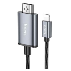 USB кабель Hoco UA27 Apple iPhone SE 2022, iPhone 14 Pro Max, iPhone 14 Plus, iPhone 14 Pro, iPhone 14, iPhone 13 Pro, iPhone 13 Mini, iPhone 13, iPhone 13 Pro Max, iPhone 12 Mini, iPhone 12 Pro Max, HDMI, Lightning, 2.0 м., Сірий