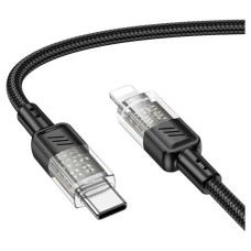 USB кабель Hoco U129 Spirit Apple iPhone SE 2022, iPhone 14 Pro Max, iPhone 14 Plus, iPhone 14 Pro, iPhone 14, iPhone 13 Pro, iPhone 13 Mini, iPhone 13, iPhone 13 Pro Max, iPhone 12 Mini, iPhone 12 Pro Max, Lightning, 1.2 м., Черный
