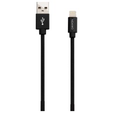 USB кабель Canyon CNS-MFIC3B Apple iPhone SE 2022, iPhone 14 Pro Max, iPhone 14 Plus, iPhone 14 Pro, iPhone 14, iPhone 13 Pro, iPhone 13 Mini, iPhone 13, iPhone 13 Pro Max, iPhone 12 Mini, iPhone 12 Pro Max, Lightning, 1.0 м., Черный