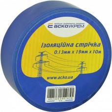 Изолента 0,13мм*19мм/10м синяя, 10.0 м., 19 мм., Синий